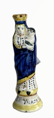 A Rare Faience figure of St Vierge by Henriot Quimper France