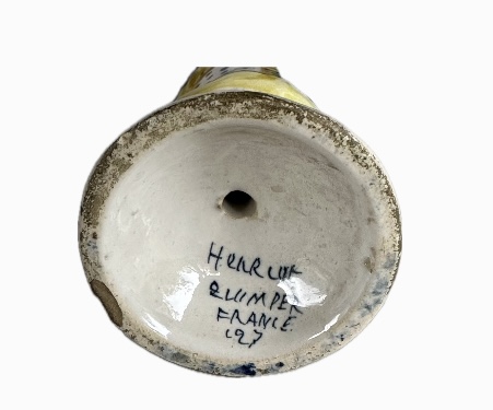 A Rare Faience figure of St Vierge by Henriot Quimper France